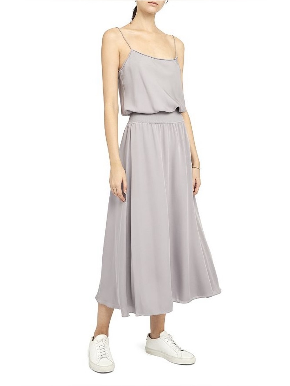Theory Ribbed Silk Dress in Dusty Lavender Size Medium